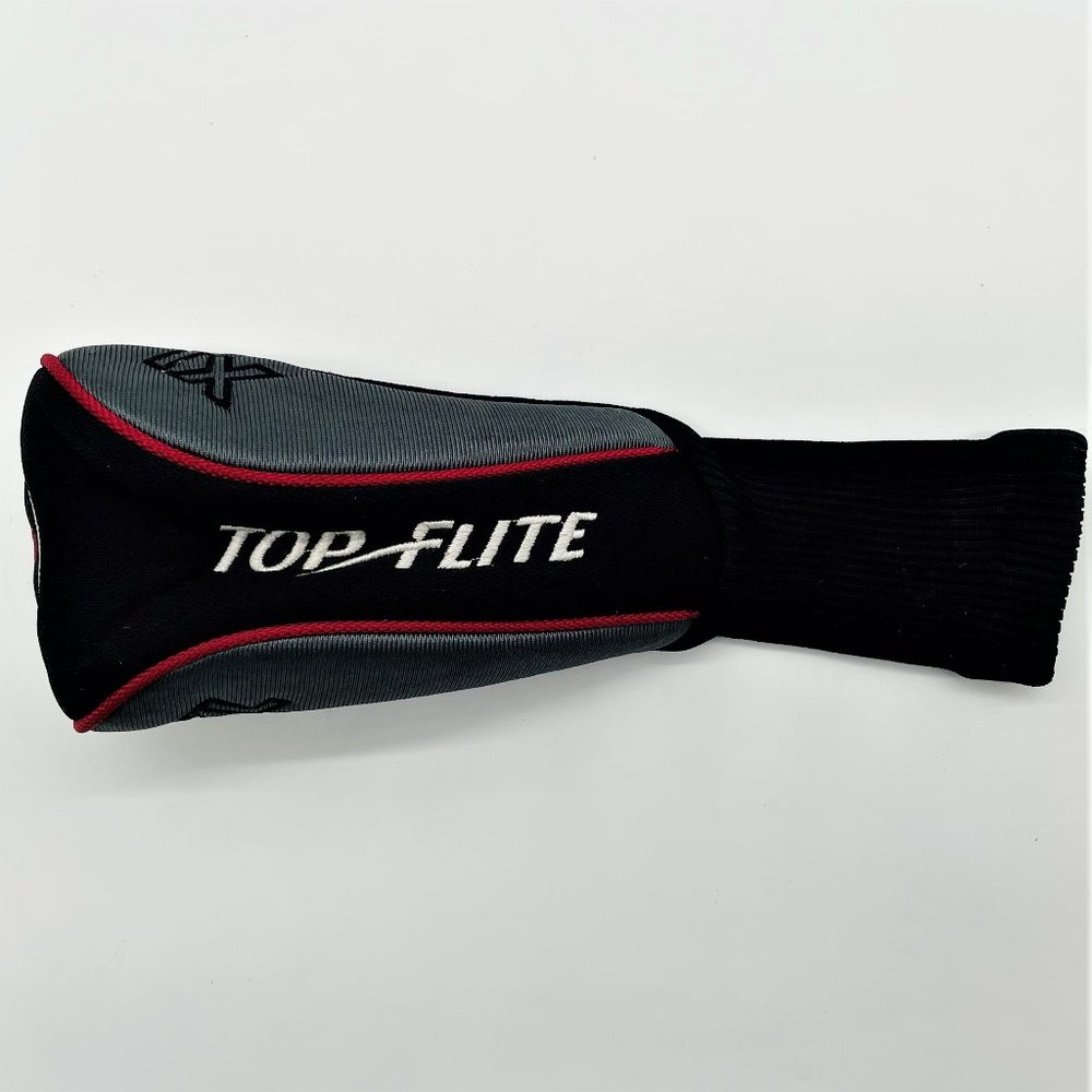 Top Flite XL Gray Black Red #3 Golf Club Driver Iron Sock Style Head Cover